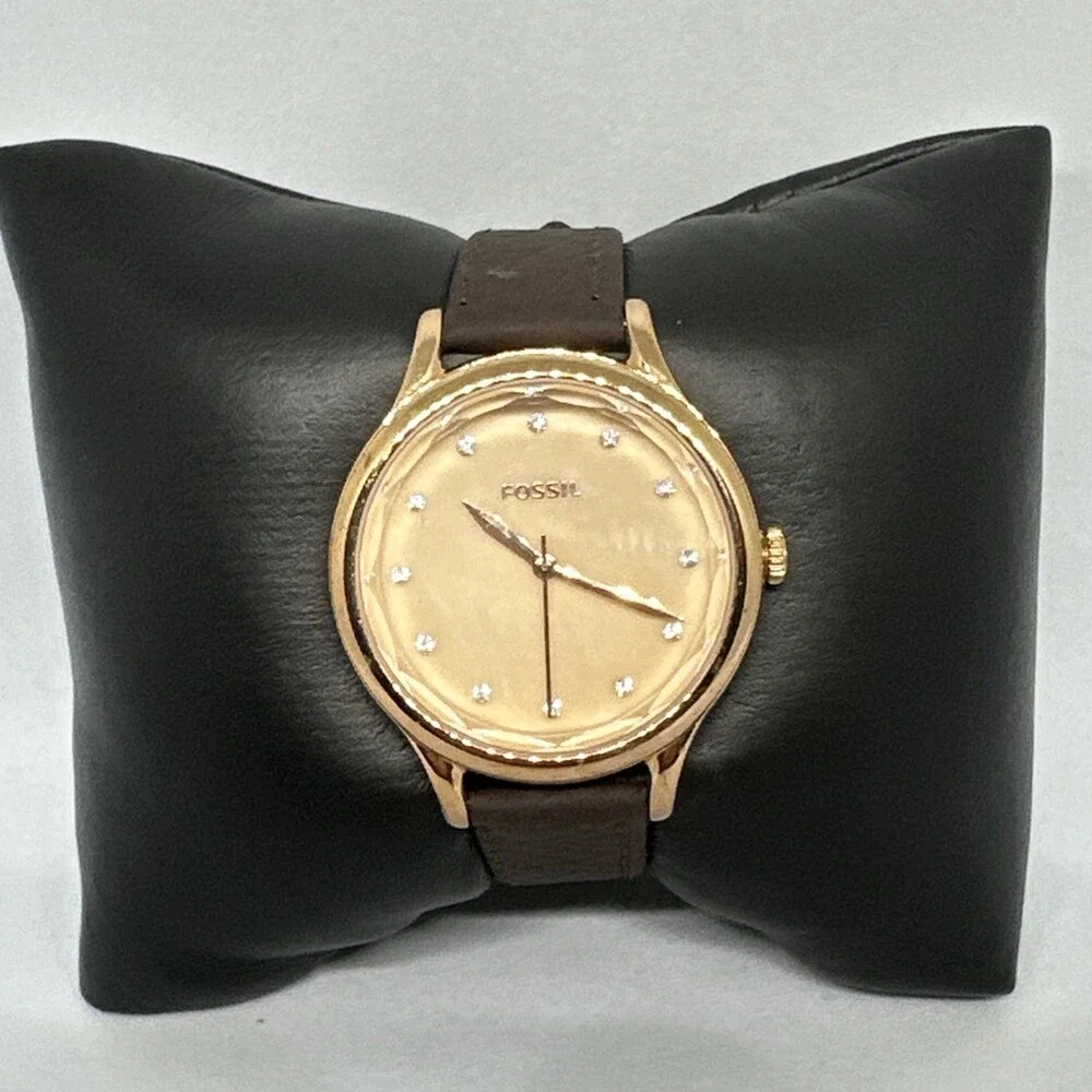 Fossil Laney BQ3392 Women's Brown Leather Strap Analog Dial Quartz Watch HME616